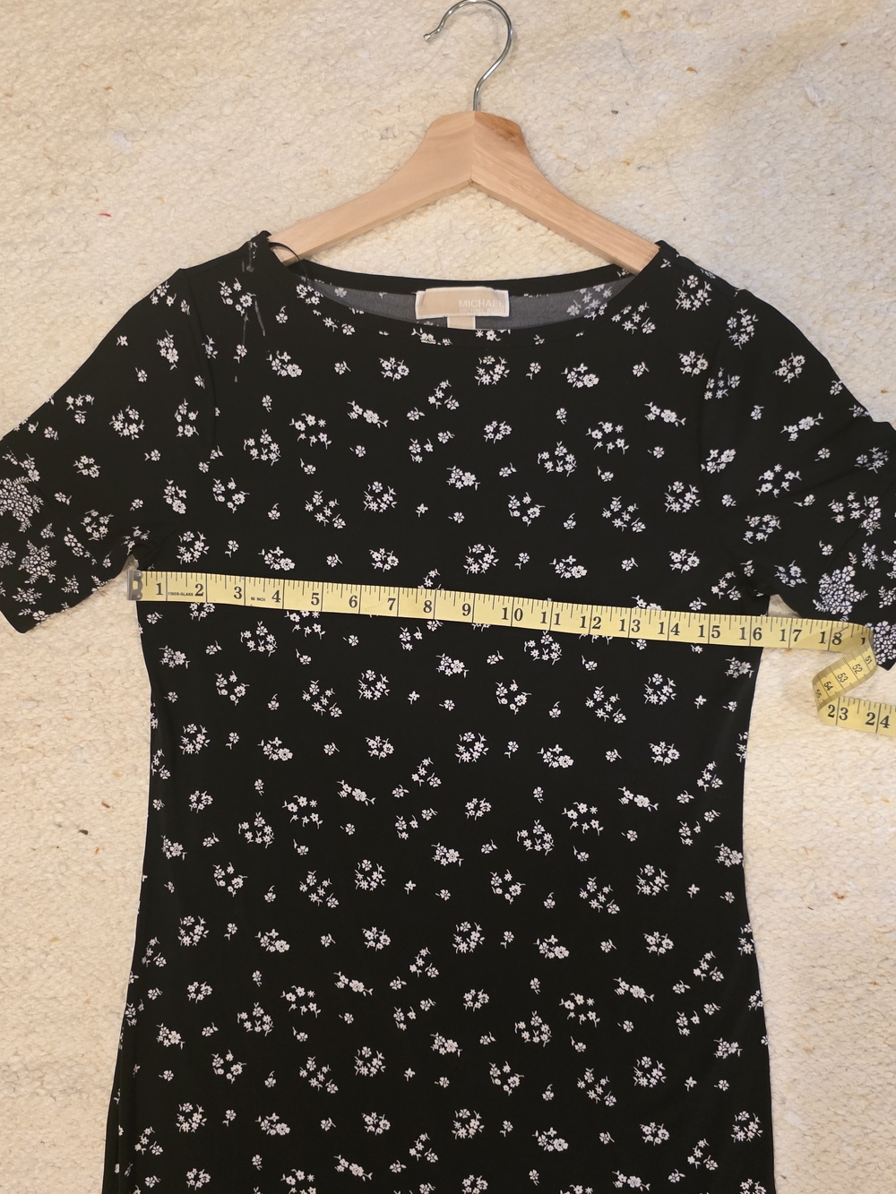 Michael Kors Black Floral Mini Dress short Sleeve Old Money Classic Feminine - Picture 6 of 8
